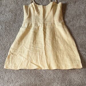 Reformation Mini Dress in Light Yellow
